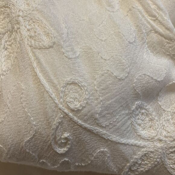 Feelings Free Size white freeflow dress asymmetrical w/cheesecloth like material - Picture 10 of 10